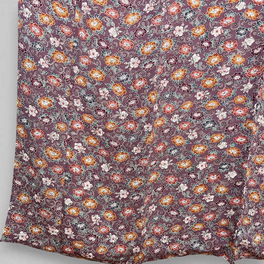 K112312-1 小紋 紫鼠 小花文様 唐草模様