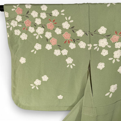 K127337-2　訪問着　桜枝文様　若草色