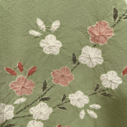 K127337-2　訪問着　桜枝文様　若草色