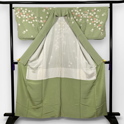 K127337-2　訪問着　桜枝文様　若草色