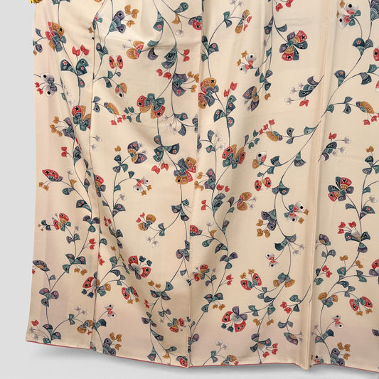 K96931　小紋　草花文様　アイボリー