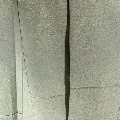 K55597-3　付下げ　童子　草花文様　灰緑色