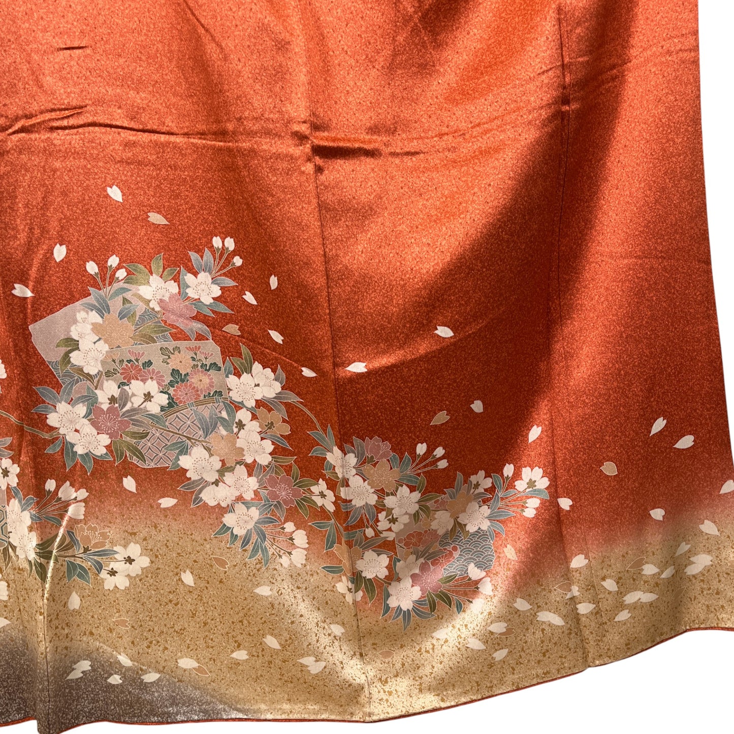 ati-K13　訪問着　桜　朱赤　袷