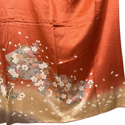 ati-K13　訪問着　桜　朱赤　袷