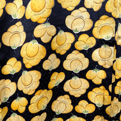 K122012-1　小紋　紺地　黄花文様