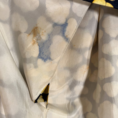 K122012-1　小紋　紺地　黄花文様