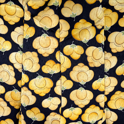 K122012-1　小紋　紺地　黄花文様