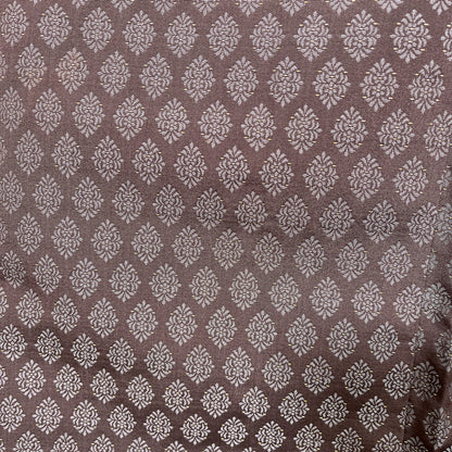K86527-1　紬　小菱文様　濃茶鼠
