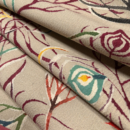 B133408　名古屋帯　孔雀羽　レトロモダン