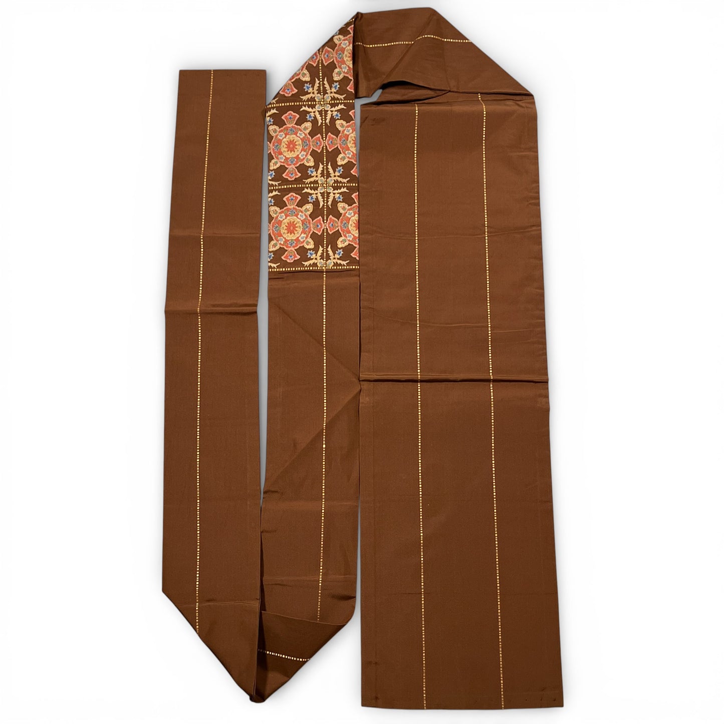 B28955-5　名古屋帯　幾何学文様　茶色