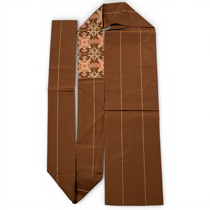 B28955-5　名古屋帯　幾何学文様　茶色