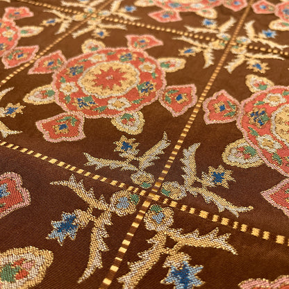 B28955-5　名古屋帯　幾何学文様　茶色