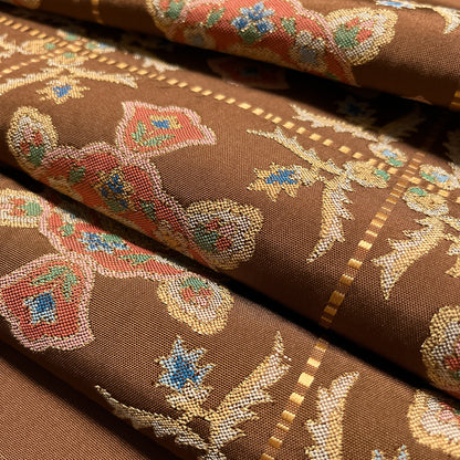 B28955-5　名古屋帯　幾何学文様　茶色