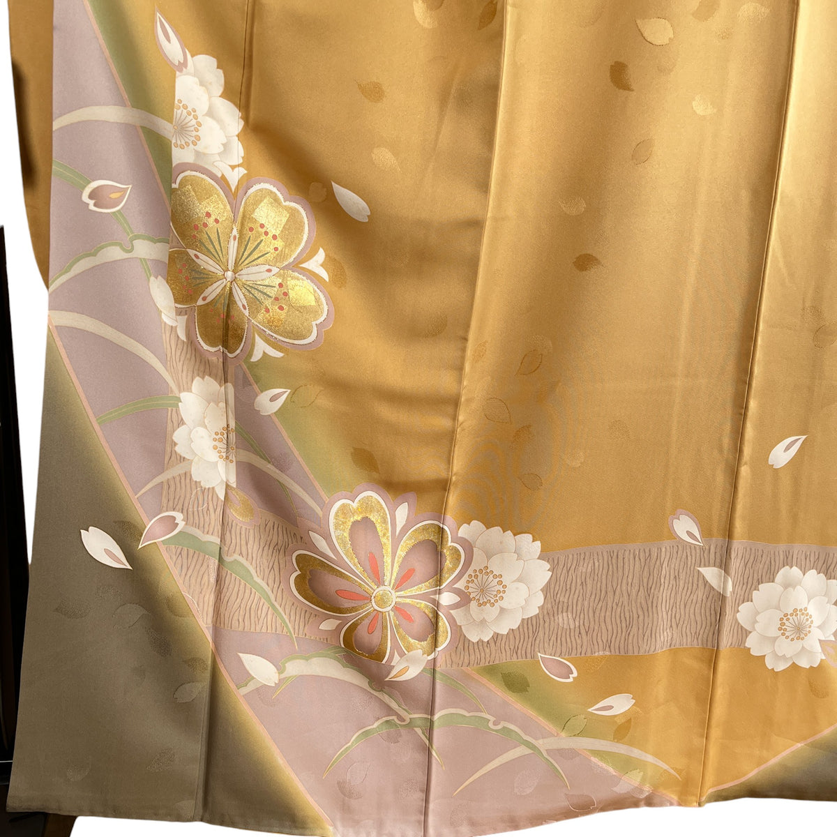 K3011354　振袖　山吹色 桜 金彩 古典柄