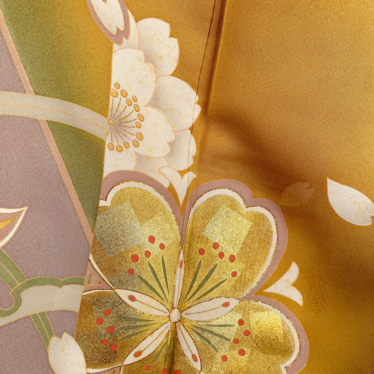 K3011354　振袖　山吹色 桜 金彩 古典柄