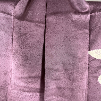 2977-4　付下げ　葡萄色　刺繍　絞り　流水花文様