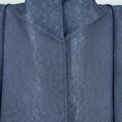 K60853-3　夏着物　濃藍地　花唐草文様